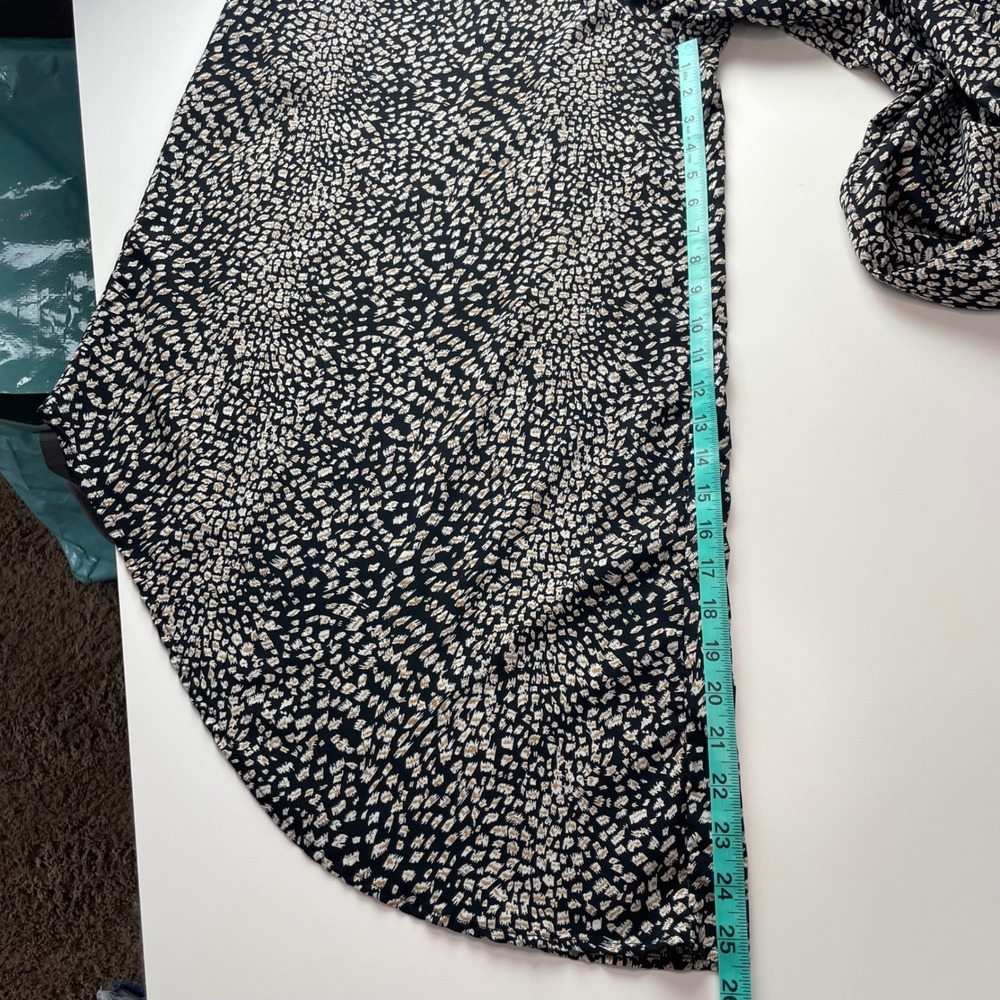 Bucketlist Smocked Waist Harem Pants Small Black Tan Leopard Print Boho Draped - Picture 7 of 11